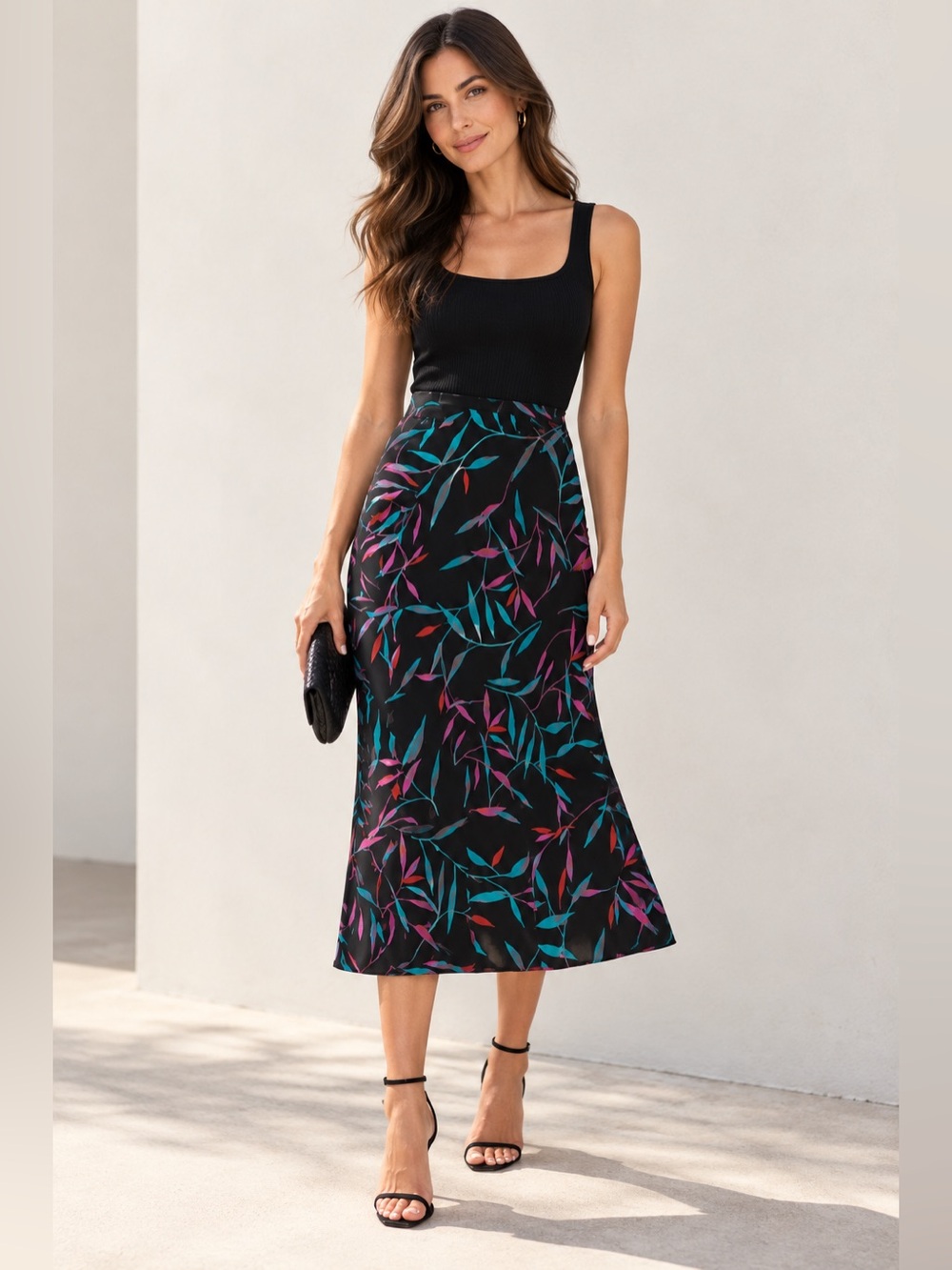 NEW Diane von Furstenberg Women’s Mae Crepe Midi Skirt